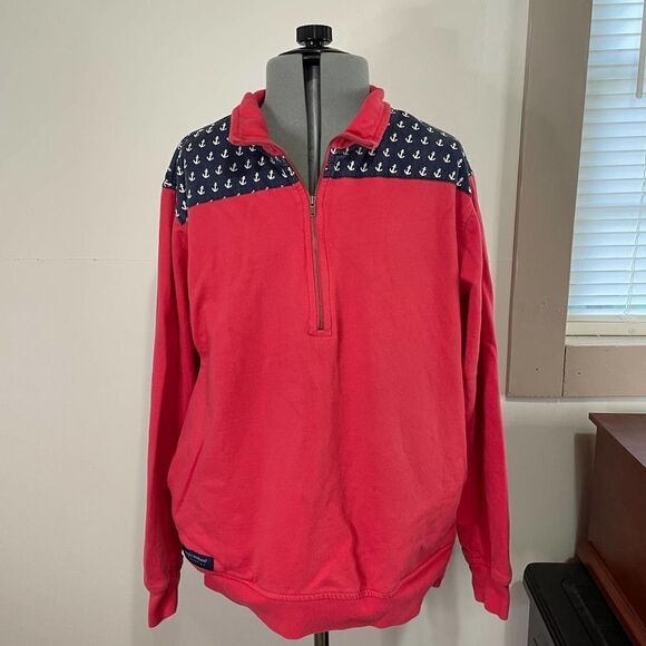 Simply Southern Pink Quarter Zip Sweatshirt with anchors elbow patches Size S - Picture 1 of 5